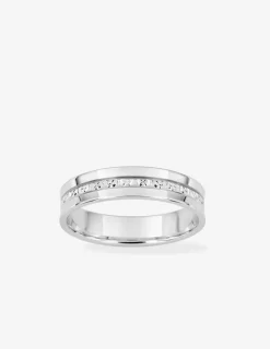 Alliance fantaisie en or blanc 750 ‰ - Mariage