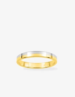 Alliance fantaisie or blanc et jaune 750 ‰ - Mariage