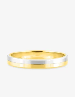 Alliance fantaisie or blanc et jaune 750 ‰ - Mariage