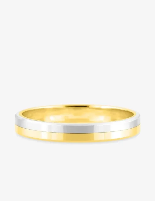Alliance fantaisie or blanc et jaune 750 ‰ - Mariage