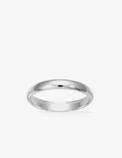 Alliance fil demi-jonc argent rhodié 925 ‰ 3 mm SO OR