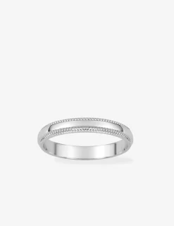 Alliance liseré fantaisie argent rhodié 925 ‰ 3 mm SO OR