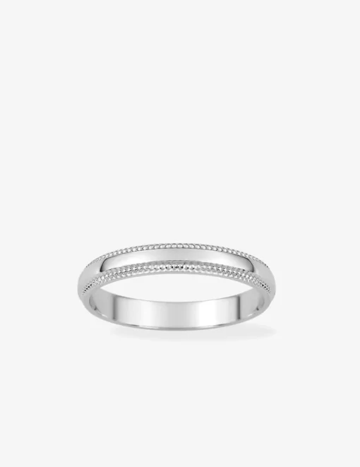 Alliance liseré fantaisie argent rhodié 925 ‰ 3 mm SO OR