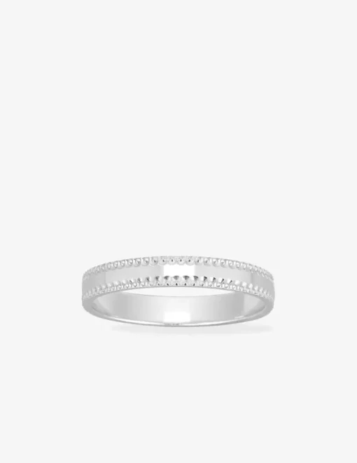 Alliance liseré perlé 3 mm argent 925‰ rhodié SO OR