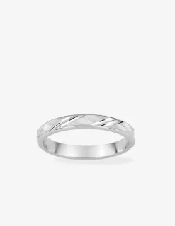 Alliance motifs géométriques argent rhodié 925 ‰ 3 mm SO OR