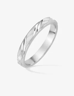 Alliance motifs géométriques argent rhodié 925 ‰ 3 mm SO OR