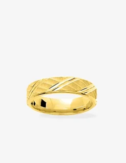 Alliance or 750 ‰ jaune ciselée - Mariage