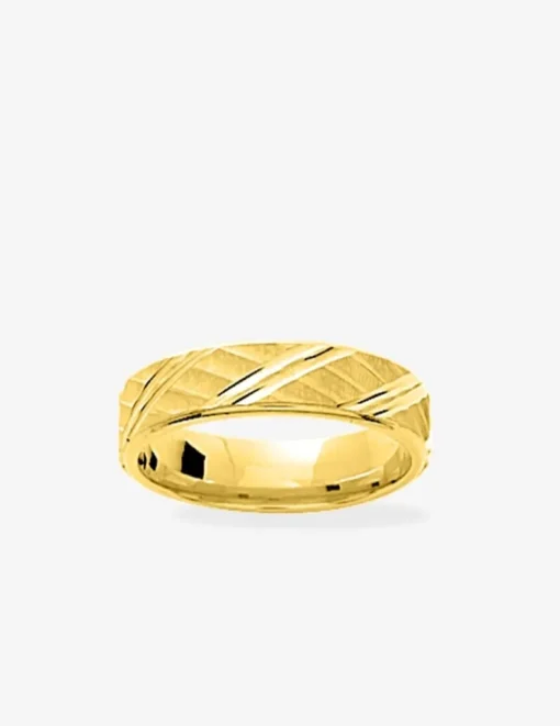Alliance or 750 ‰ jaune ciselée - Mariage
