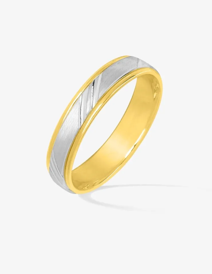 Alliance or bicolore 750 ‰ contemporaine - Mariage
