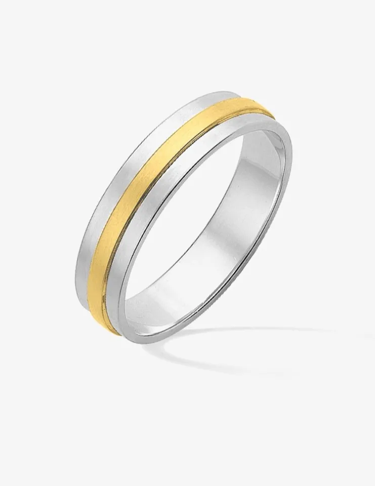 Alliance or bicolore 750 ‰ contemporaine - Mariage