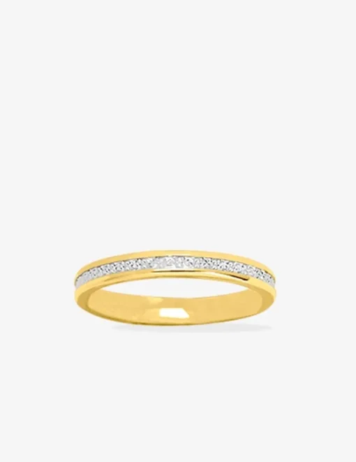 Alliance or bicolore 750 ‰ diamantée - Mariage