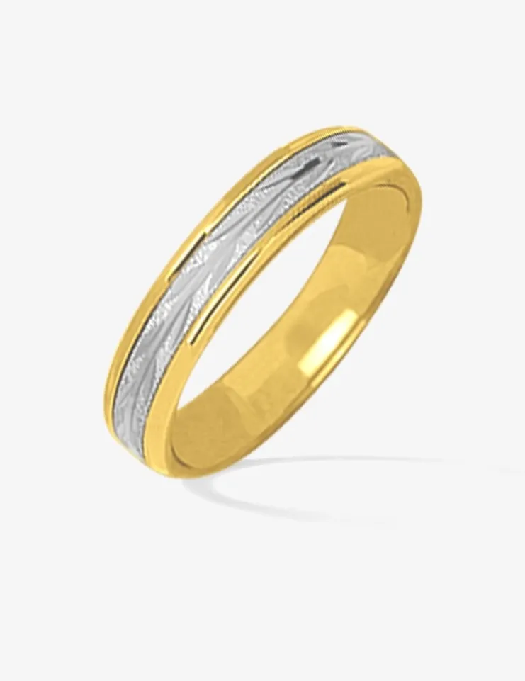 Alliance or bicolore 750 ‰ diamantée - Mariage