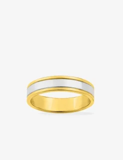 Alliance or bicolore 750 ‰ diamantée - Mariage