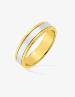 Alliance or bicolore 750 ‰ diamantée - Mariage