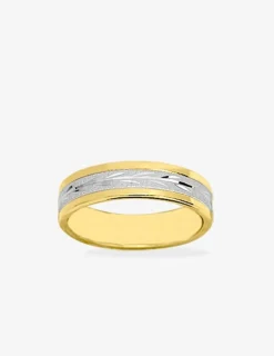 Alliance or bicolore 750 ‰ diamantée - Mariage
