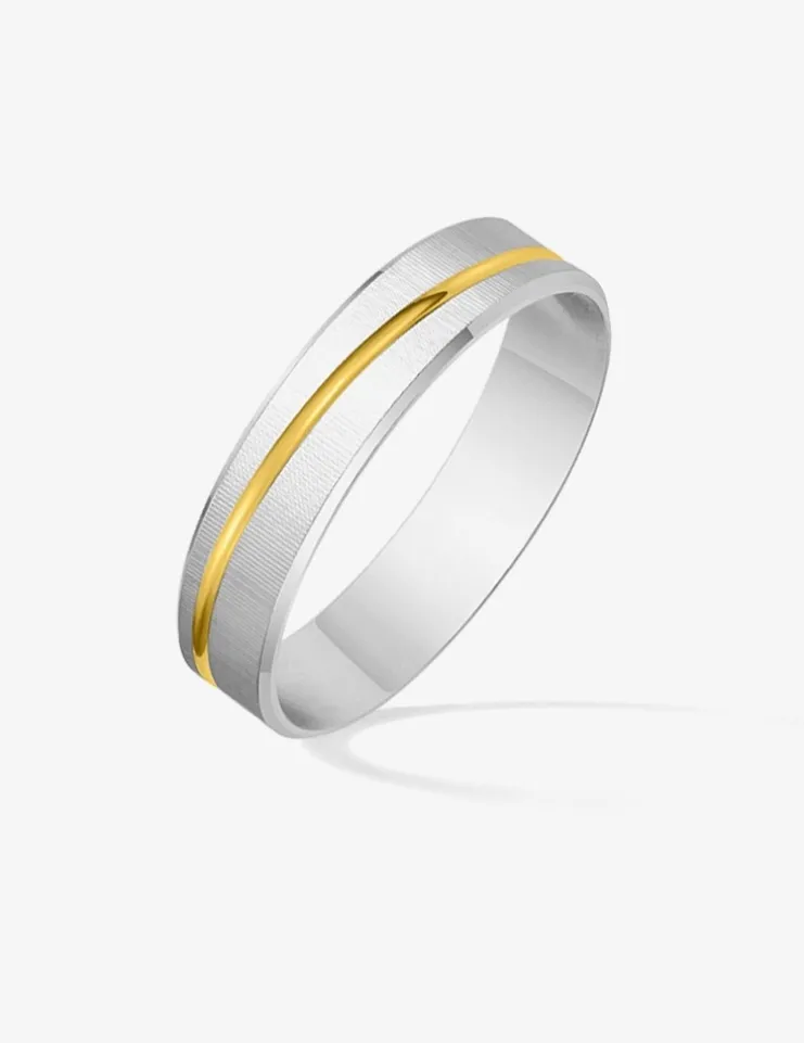 Alliance or bicolore 750 ‰ dominante blanc - Mariage