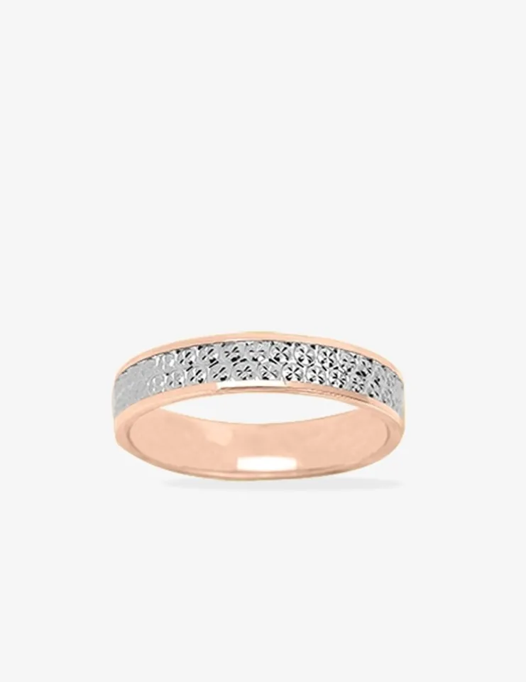 Alliance or bicolore 750 ‰ intérieur rose - Mariage