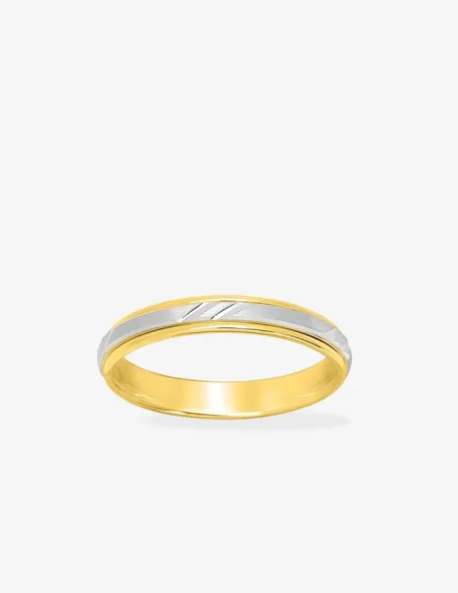 Alliance or bicolore 750 ‰ intérieur jaune - Mariage