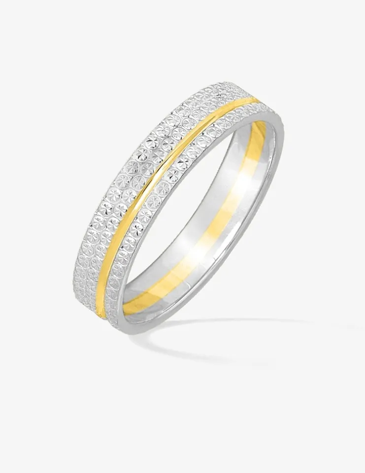 Alliance or bicolore 750 ‰ intérieur bicolore - Mariage