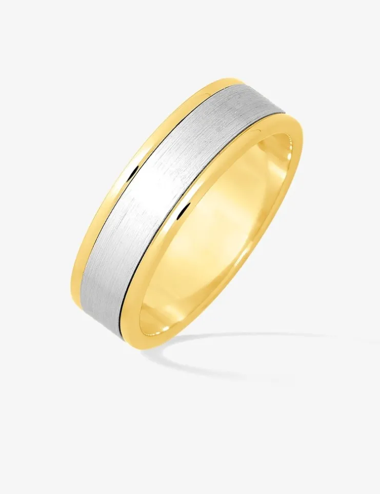 Alliance or bicolore 750 ‰ intérieur bicolore - Mariage