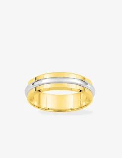 Alliance or bicolore 750 ‰ lisse - Mariage