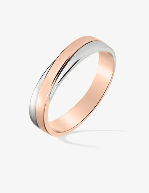 Alliance or bicolore 750 ‰ rose et blanc - Mariage