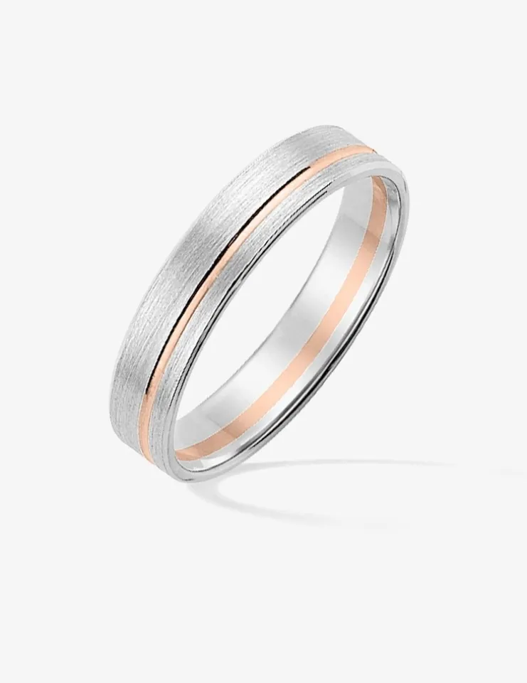 Alliance or bicolore 750 ‰ rose et blanc - Mariage