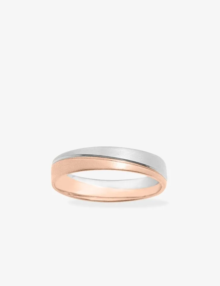 Alliance or bicolore 750 ‰ rose et blanc - Mariage