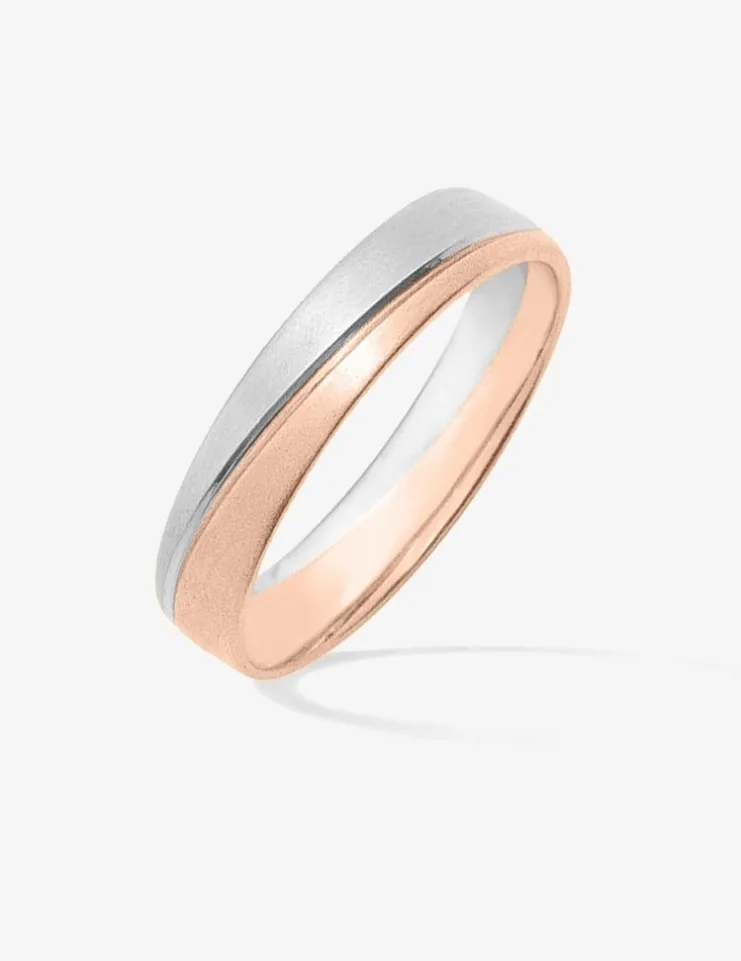 Alliance or bicolore 750 ‰ rose et blanc - Mariage