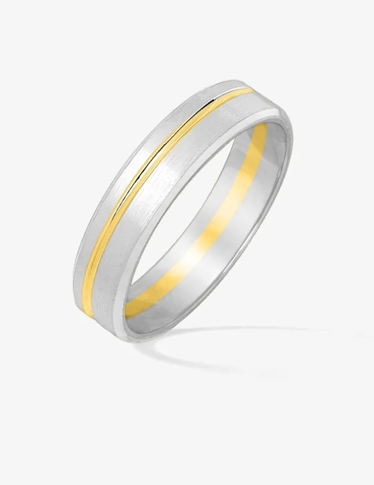 Alliance or bicolore 750 ‰ ruban - Mariage