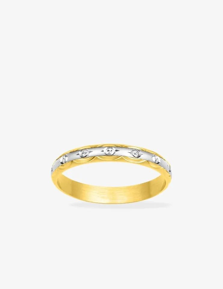 Alliance or bicolore 750 ‰ satinée - Mariage