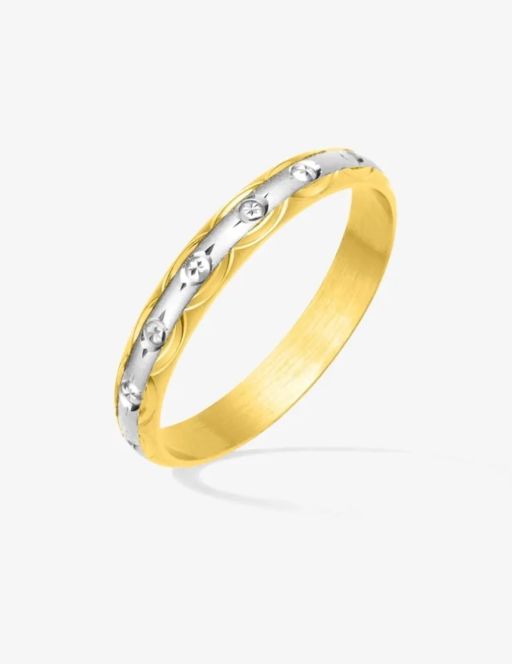 Alliance or bicolore 750 ‰ satinée - Mariage