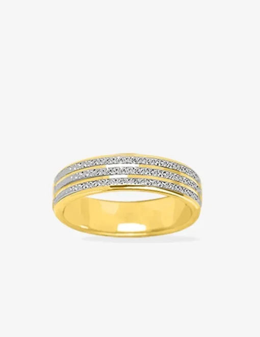 Alliance or bicolore 750 ‰ trois rangs - Mariage