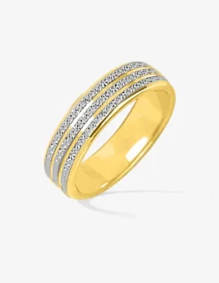 Alliance or bicolore 750 ‰ trois rangs - Mariage