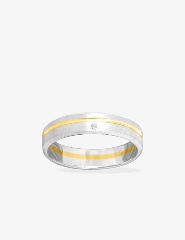 Alliance or bicolore jaune et blanc 750 ‰ 4,5 mm - Mariage