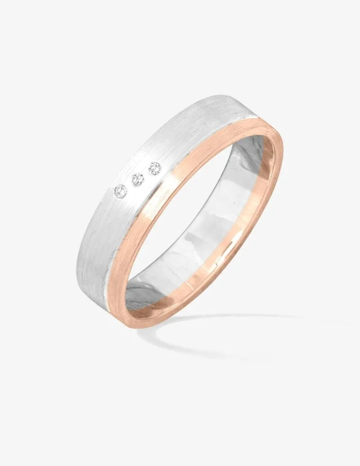 Alliance or bicolore jaune et rose 750 ‰ 4,5 mm - Mariage