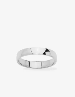 Alliance or blanc 375 ‰ demi-bombée 3,5 mm - Mariage