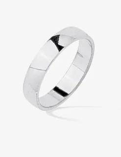 Alliance or blanc 375 ‰ demi-bombée 4 mm - Mariage