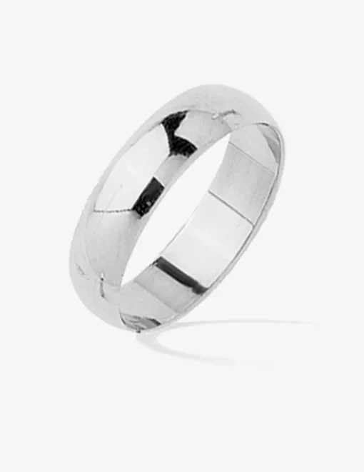 Alliance or blanc 375 ‰ demi-jonc 5 mm - Mariage
