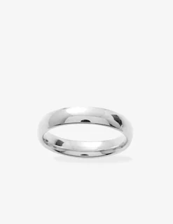 Alliance or blanc 375 ‰ demi-jonc 4 mm - Mariage