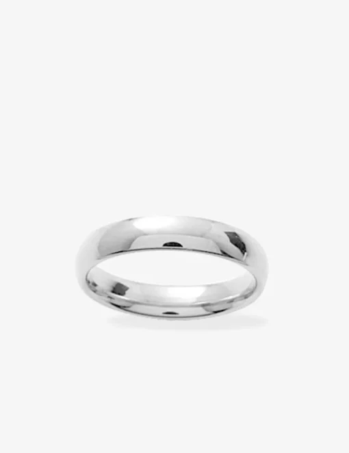 Alliance or blanc 375 ‰ demi-jonc 4 mm - Mariage