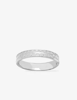 Alliance or blanc 750 ‰ diamantée - Mariage