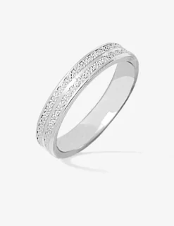 Alliance or blanc 750 ‰ diamantée - Mariage