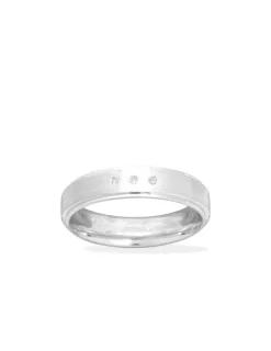 Alliance or blanc 750 ‰ et 3 diamants - Mariage