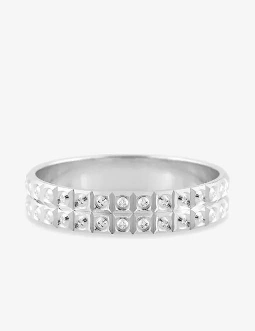 Alliance or blanc 375 ‰ fantaisie - Mariage