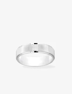 Alliance or blanc 750 ‰ fantaisie - Mariage