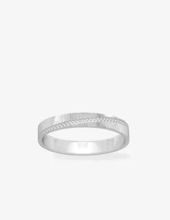 Alliance or blanc 375 ‰ fantaisie - Mariage