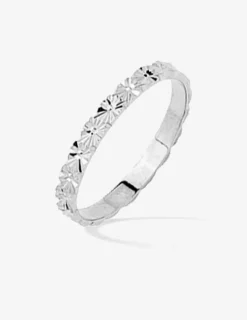 Alliance or blanc 375 ‰ fantaisie - Mariage