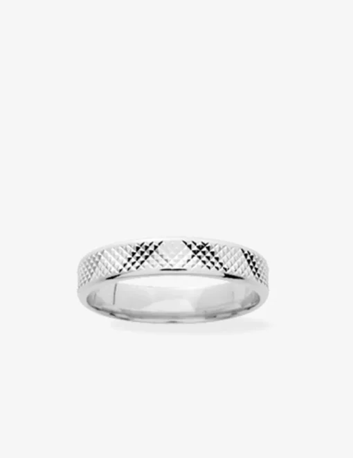 Alliance or blanc 375 ‰ fantaisie - Mariage