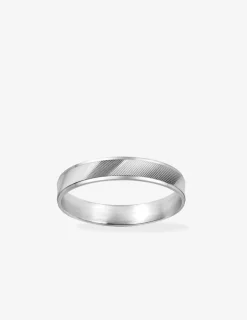 Alliance or blanc 750 ‰ motif irisé - Mariage